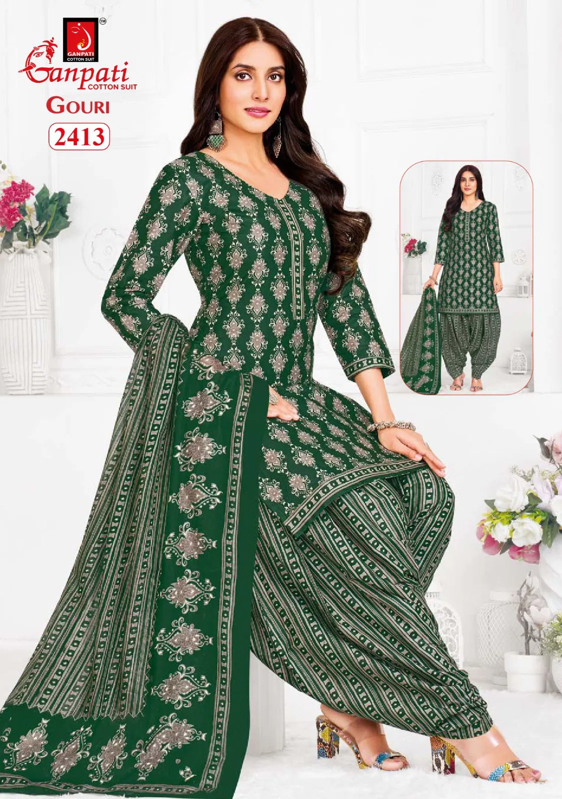 Gouri Vol 10 By Ganpati Heavy Cotton Printed Dress Material Wholesale Online